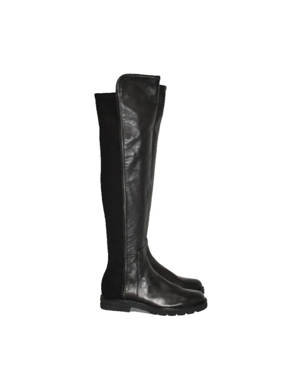 $950 STUART WEITZMAN Lift Over-The-Knee Leather Combat Boot LOWLAND 6.5 (PC13)